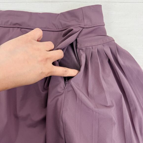 Athleta‎ Advantage Jupe Skort Pleated Size Large Damask Mauve Tennis Pickleball - Picture 11 of 15